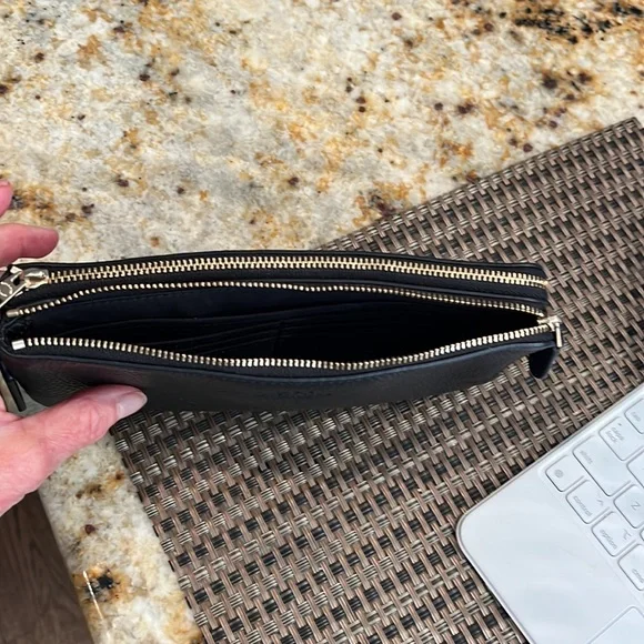 Coach Black Leather Wristlet - Picture 4 of 5
